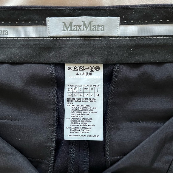 MaxMara Stretch Wool Cashmere cigarette pants navy size 0 - Picture 5 of 5